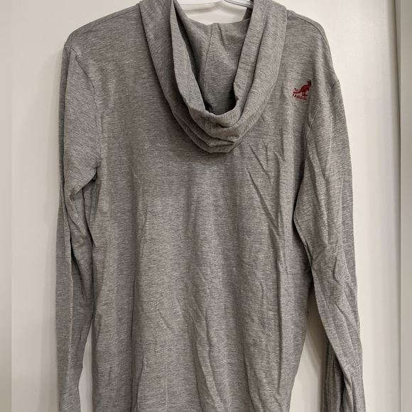 Men's hooded long sleeve shirt kangol size Large Red and Light grey - Picture 2 of 7